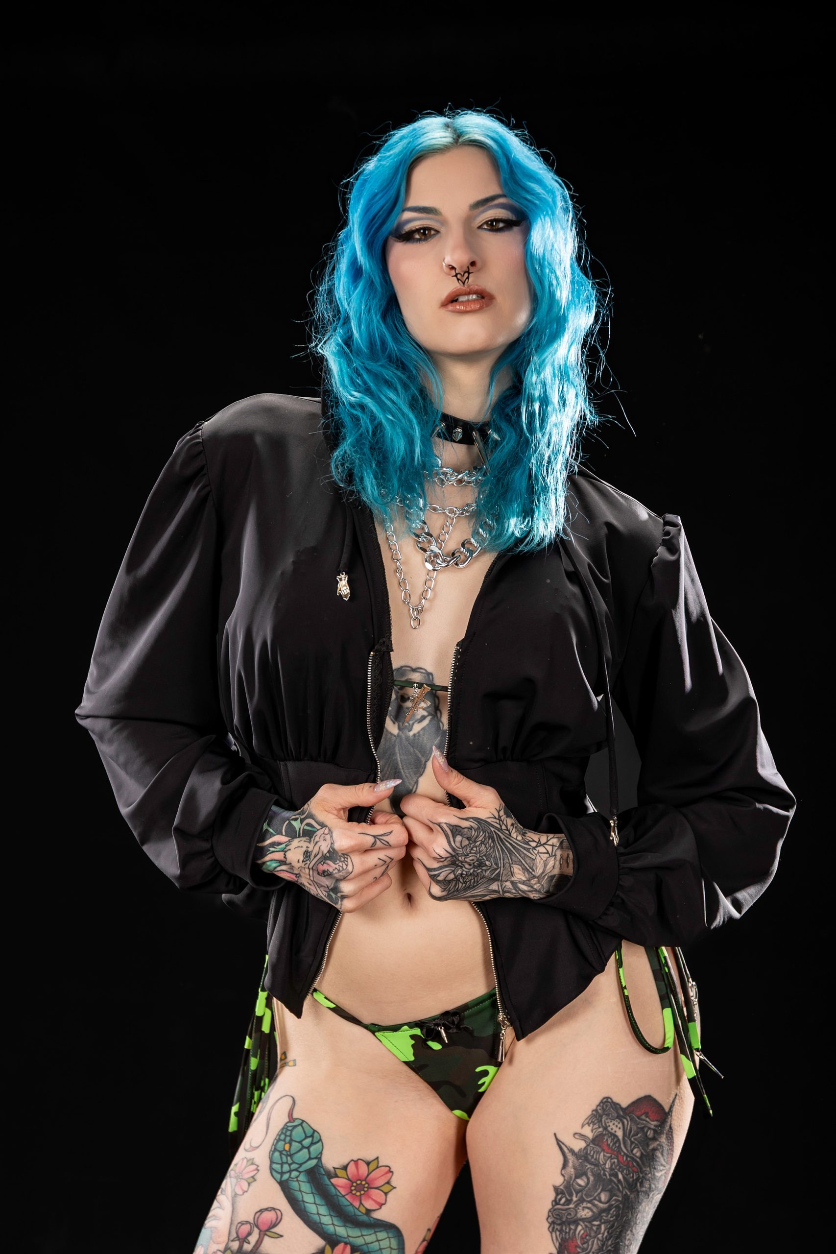 Shinobu — Black Athletic Corset Hoodie - Image 3