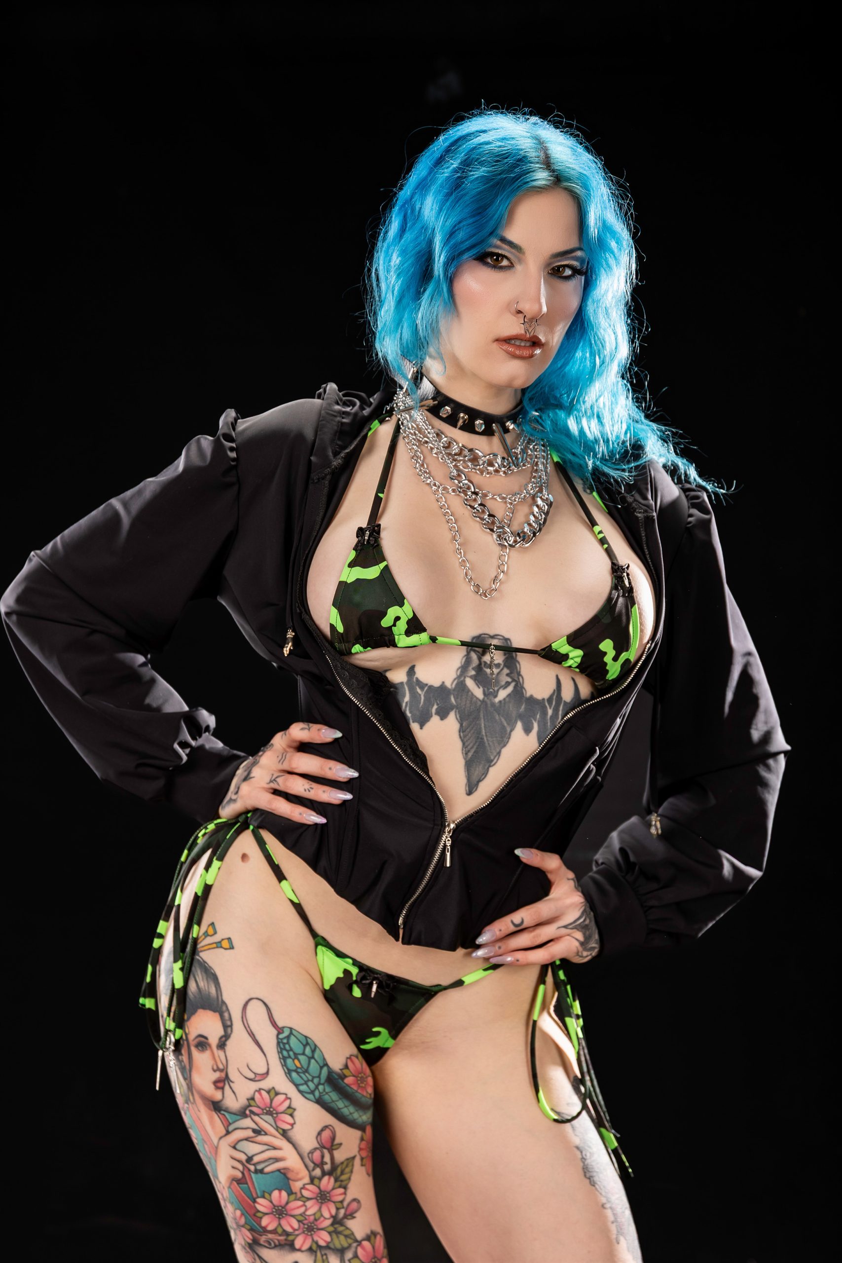 Shinobu — Black Athletic Corset Hoodie - Image 6