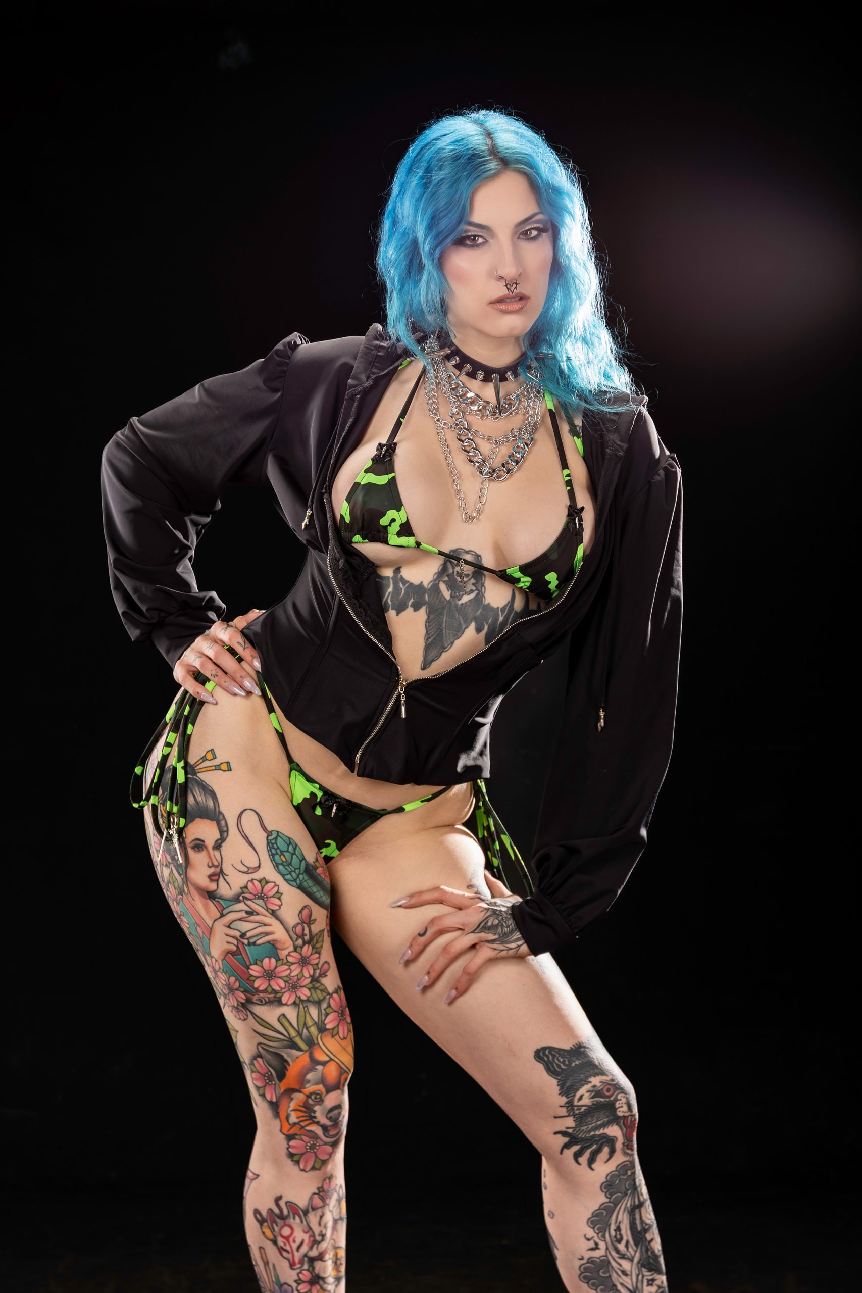 Shinobu — Black Athletic Corset Hoodie - Image 2